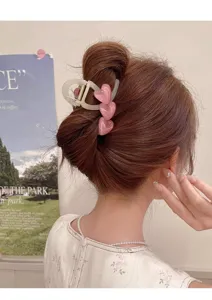 Sweet jelly pink heart hair claw clip for women elegant cute hair accessories aesthetic