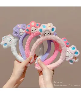 Schattige pluche kattenklauw haarband zoete cartoon haar hoepel fluffy dier haaraccessoires.