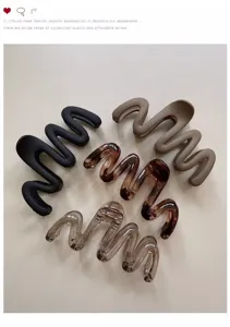 Summer jelly color wavy hair claw clip, niche design shark clip for elegant hair styling.