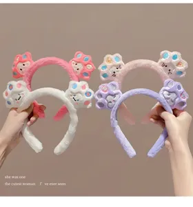 Schattige pluche kattenpoot haarband donzig dier haarhoepel zoete haaraccessoires