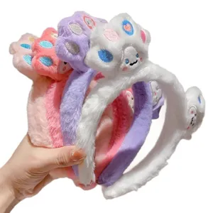 Leuke pluche kattenpoot haarband zachte dierlijke haarhoepel zoete cartoon haaraccessoire