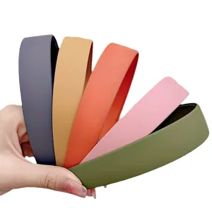Minimalist wide matte hair hoop set, colorful fashion headbands for women daily wear.