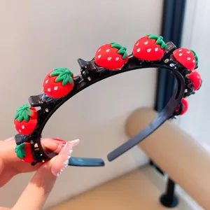 Sweet Kids Girls Plastic Headband Cute Strawberry Floral Hair Hoop Daily Hair Accessories Fashion Hair Band