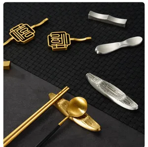 Stainless steel chopstick rest creative metal tableware set table decoration holder