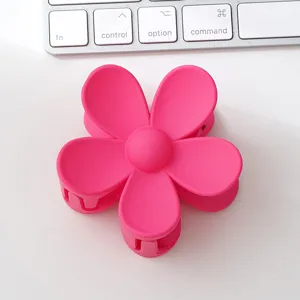 Frosted Flower Hair Claw Clip Cute Macaron Candy Color Hair Catch Large Matte Hair Accessories For Women And Girls