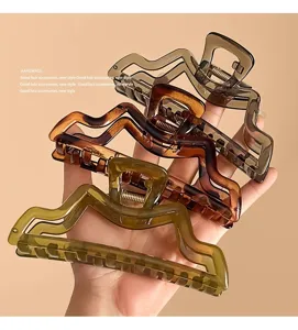 Grande pinza per capelli geometrica da 13cm, fermaglio squalo cavo alla moda per acconciatura.