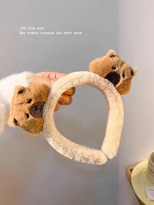 Schattige pluche capybara haarband voor vrouwen, zachte dieren haarhoepel, lieve haaraccessoire.