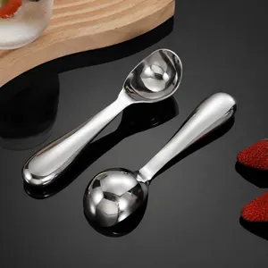 Stainless steel ice cream spoon fruit ball maker kitchen tool for dessert watermelon scoop.