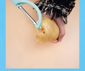 Rostfreier Küchenschäler P-Typ Gemüseschäler und Obstschäler mit ergonomischem Handgriff.