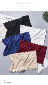 Mujer encaje sin tirantes tube top bandeau sujetador sexy verano lenceria 5