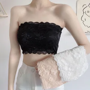 Mujer Verano Encaje Bandeau Top Sexy Espalda Descubierta Anti-deslumbramiento Sujetador