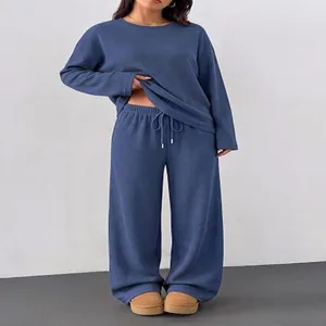 Close-up detail of the comfortable blue loungewear set details and fabric features.