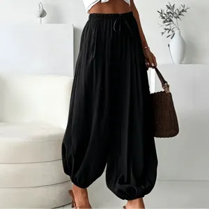2026 Nouveau Femme Casual Decontracte Ample Cordon Pantalon Lanterne Tendance Harem
