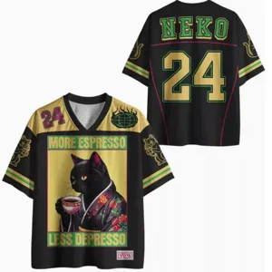 Men's casual 3D digital printed short-sleeve shirt detail showing front and back graphic design.