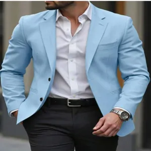 Veste de costume blazer business bleu clair pour homme pour fete et details quotidiens