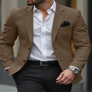 Veste blazer décontractée pour homme, manteau de costume élégant pour bureau et quotidien.