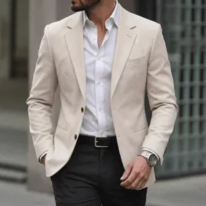 Veste de blazer business décontracté pour homme, costume élégant pour fête et bureau.