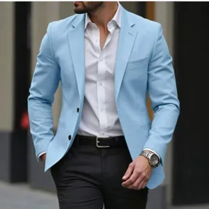 Veste de costume d'affaires décontractée pour hommes avec chemise blanche pour la fête