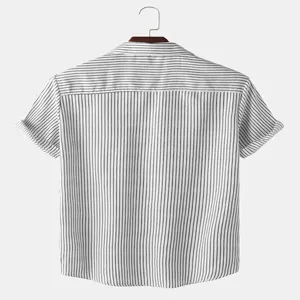 Camicia a righe manica corta da uomo top elegante casual per vacanze estive al mare spiaggia
