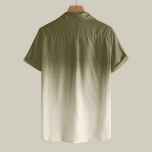 Camicia casual da spiaggia hawaiana sfumata a maniche corte da uomo estate allentata