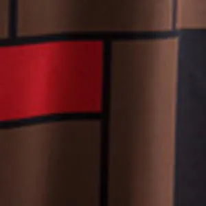 Men's casual short sleeve shirt fabric detail, stylish geometric color block digital print.