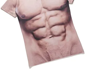 Heren grappige 3D spier print korte mouw t-shirt casual nieuwigheid zomer top tee