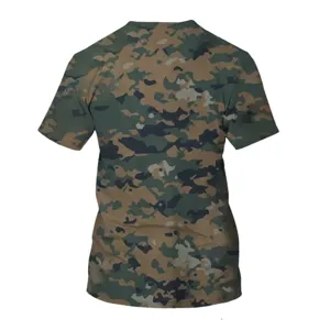 Summer new short sleeve mens 3D digital camo roundneck casual t-shirt for daily wear top