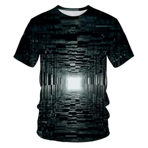 Herren 3D Digitaldruck Kurzarm T-Shirt, lässiges Sommer lockeres Rundhals Oberteil.