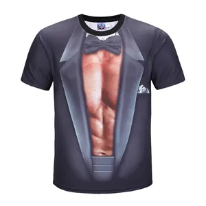 3D spier smoking T-shirt grappige novelty korte mouw casual top voor heren zomer