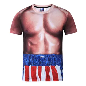 3d spier print t shirt grappig rocky boksbroek korte mouw heren novelty top