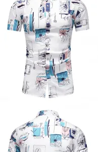 Herren Sommer Casual Kurzarm Hemd Mit Abstrakten Blumen Muster Bedrucktes Oberteil