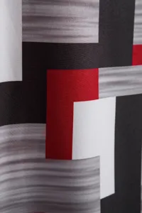 Men casual shirt fabric detail, digital print geometric stripe pattern, short sleeve summer top