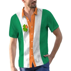 Andriko kontomaniko poukamiso me koumpia rigato kalokairi hawaii paralia casual top