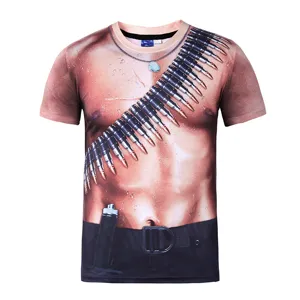 3D geprint spierborst t-shirt novelty grappig casual zomer top met korte mouwen voor heren.
