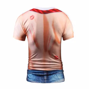 3D spier rug print korte mouw t-shirt grappige novelty zomer heren casual top shirt