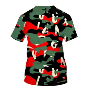 Men's 3D digital print camouflage short sleeve t-shirt loose casual crewneck summer top