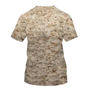 Men's summer short sleeve t-shirt with digital camo 3D print design, casual round neck top.