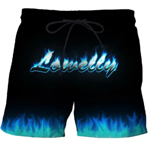 Pantalones cortos de playa para hombre con estampado de llama 3D negro veraniego top