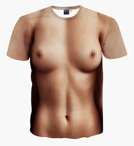 Grappig 3D realistisch menselijk lichaam print korte mouw casual t-shirt streetwear.