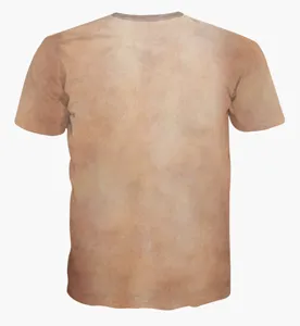 Grappig 3D blote rug print korte mouw t-shirt voor heren, nieuwigheid casual elastische top.