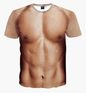 Grappige 3D spier print heren korte mouw t-shirt novelty fitness casual top
