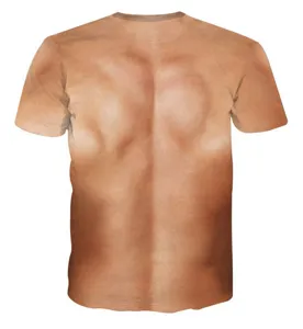 Grappig 3D spierprint t-shirt voor heren, casual novelty korte mouwen fitness sporttop.