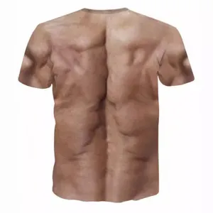 Heren 3D Spier Print T-Shirt Grappig Creatief Korte Mouw Ronde Hals Casual Zomer Fitness Workout Kleding T-Shirt