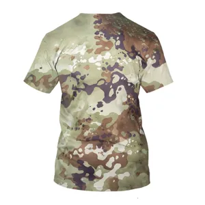 Men's Summer 3D Digital Print Camo Short Sleeve Crew Neck Loose Casual T-Shirt