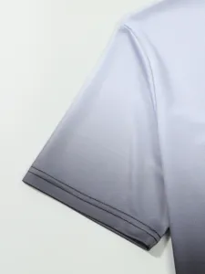 Gradient mesh men short sleeve t-shirt sleeve detail closeup for casual sportswear style
