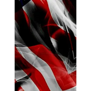 Close-up detail showing the 3D digital printed American flag pattern fabric texture.