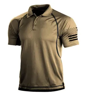 Polo tactico de hombre para deporte al aire libre manga corta verano casual transpirable