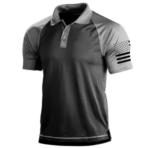 Camisa polo táctica para hombre exterior manga corta transpirable top deportivo casual