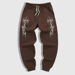 Herren Casual Jogginghose Elastischer Bund Kordelzug Sportliche Hosen Punk Gothic Druck Streetwear Hip Hop Hosen Frühling Herbst