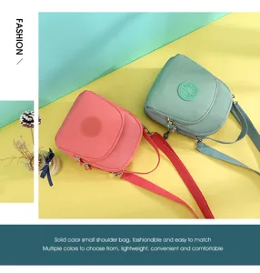 Small nylon shoulder bag for women, lightweight casual crossbody bag with multiple colors.